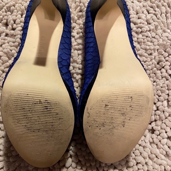 Calvin Klein Blue Snakeskin Heels - Picture 6 of 8
